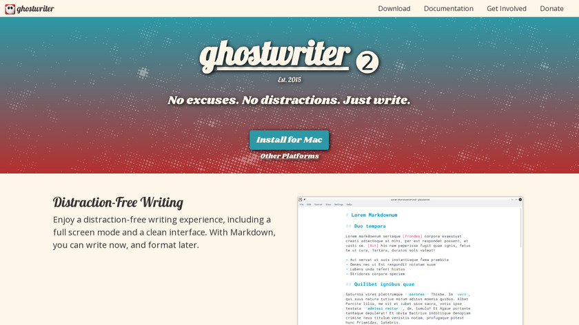 wereturtle.github.io ghostwriter Landing Page