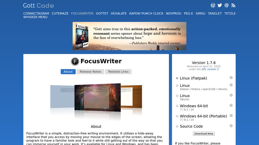 FocusWriter Landing Page