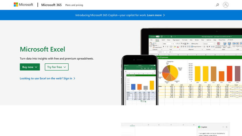 Microsoft Office Excel Landing Page