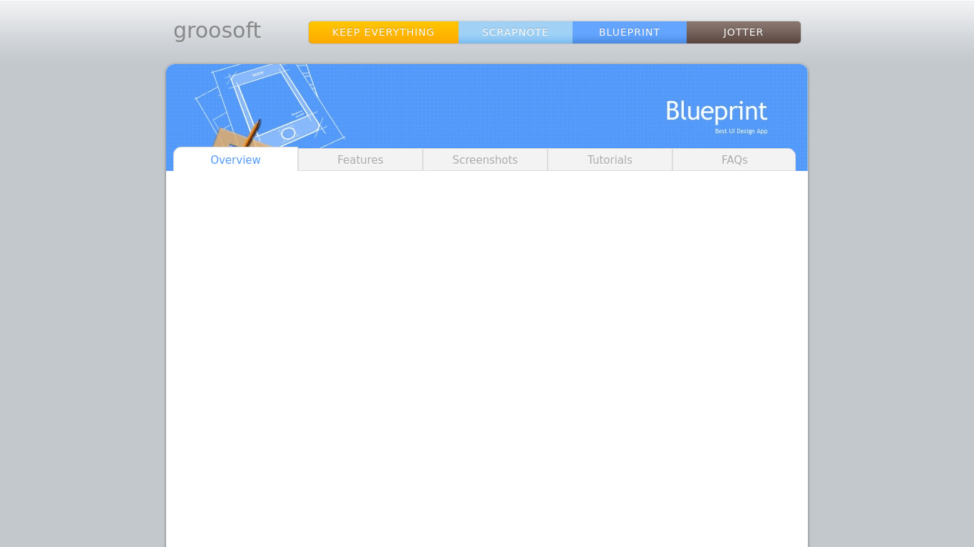 BluePrint UI design Landing page