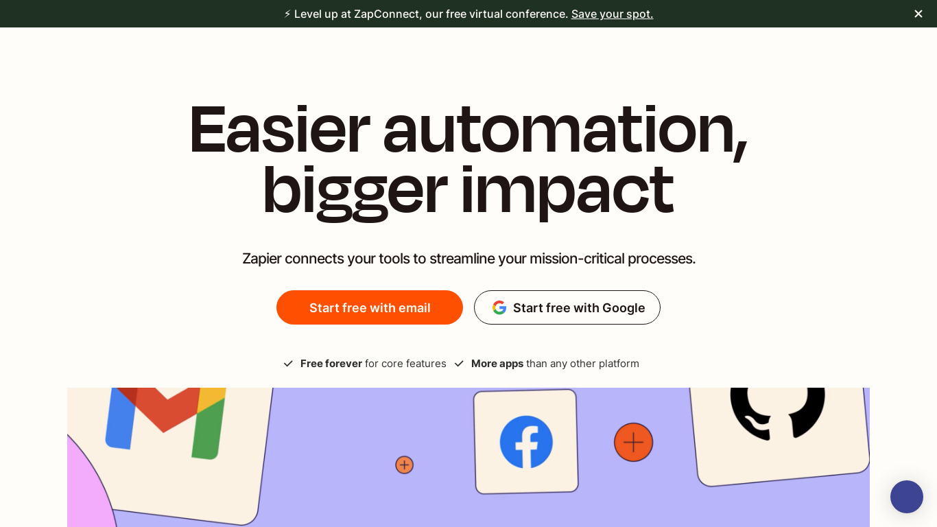 Zapier Landing page