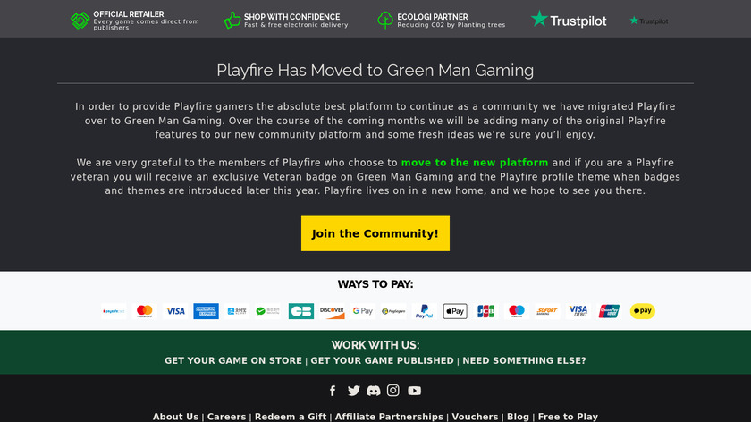 Playfire Landing Page