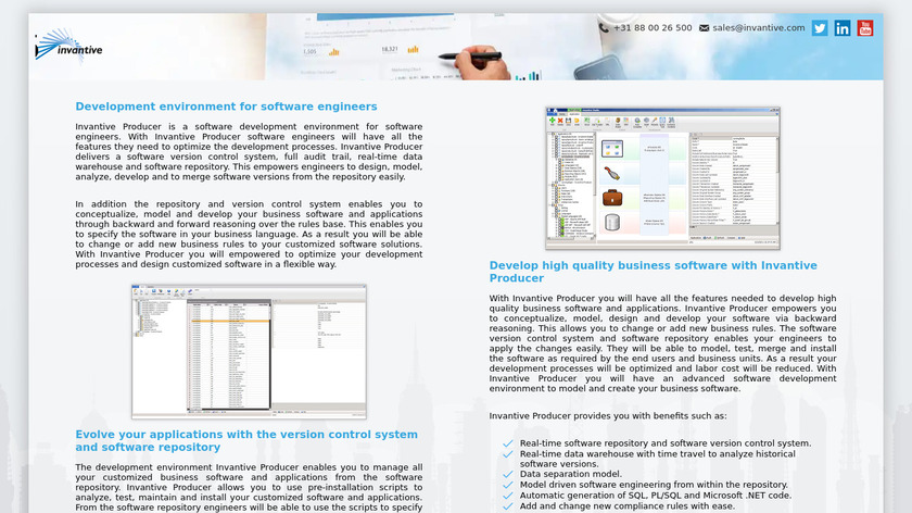 Invantive Producer Landing Page