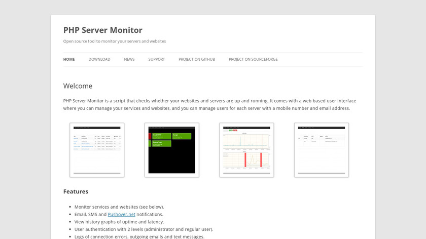 PHP Server Monitor Landing Page