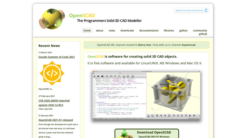 OpenSCAD Landing Page