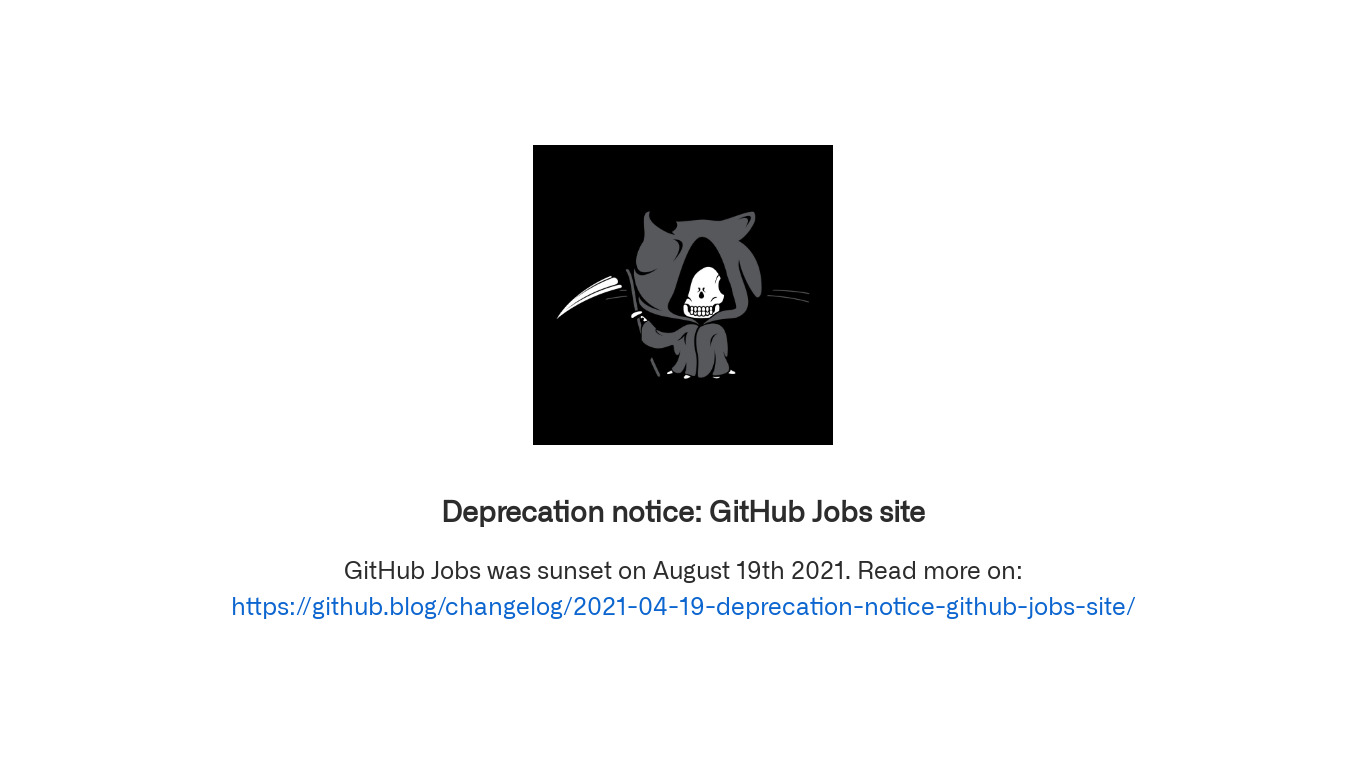 GitHub Jobs Landing page