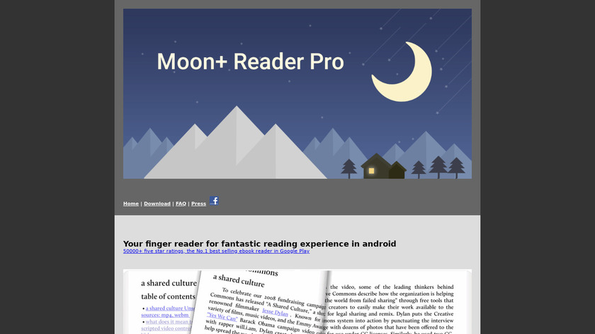 Moon Reader Landing Page