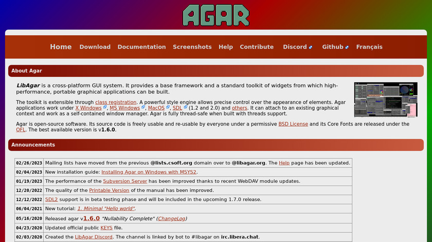 Agar Landing Page