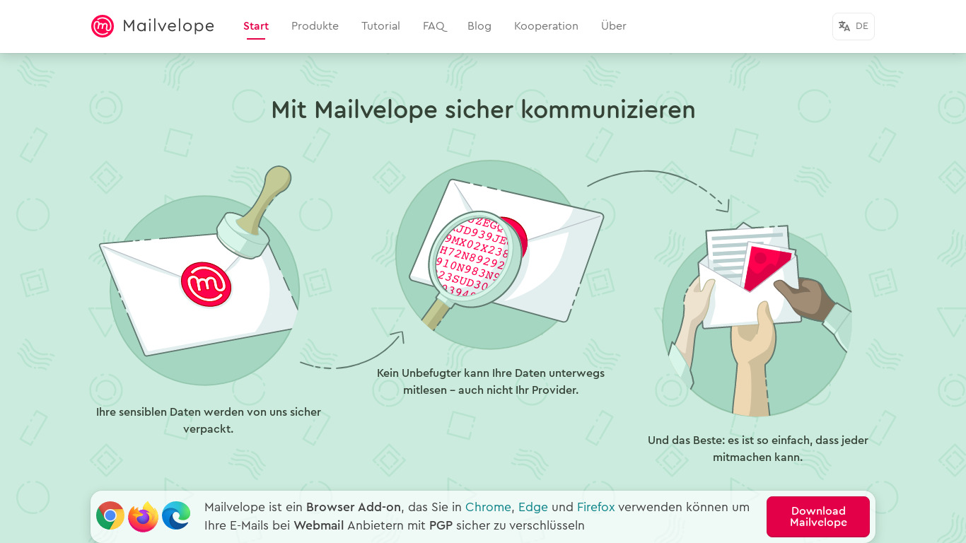 Mailvelope Landing page