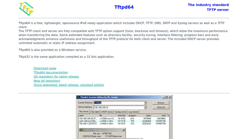 TFTPD32 Landing Page