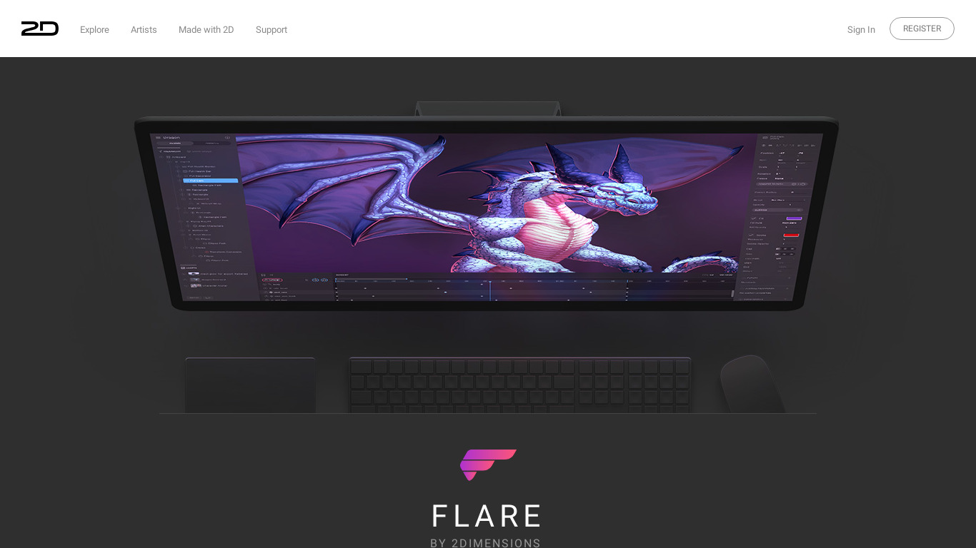 Flare 2D Landing page