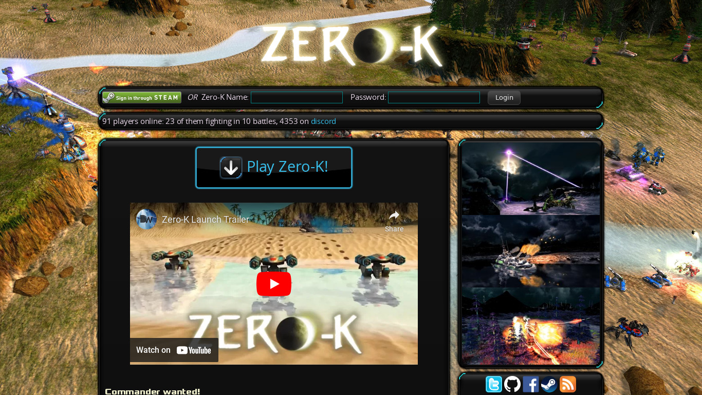 Zero-K Landing page