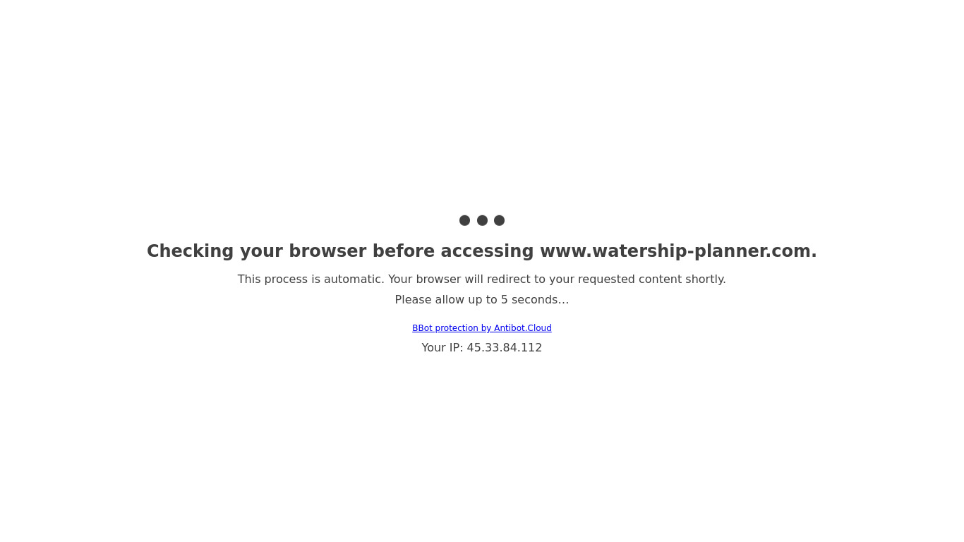 Watership Planner Landing page