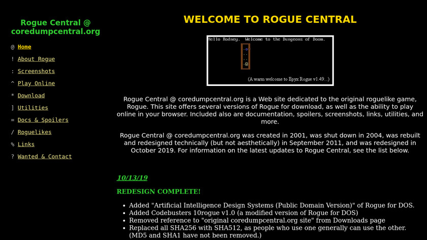Rogue Landing Page
