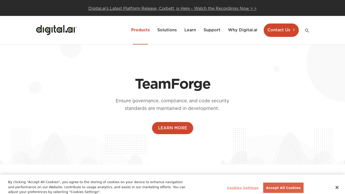 TeamForge Landing page