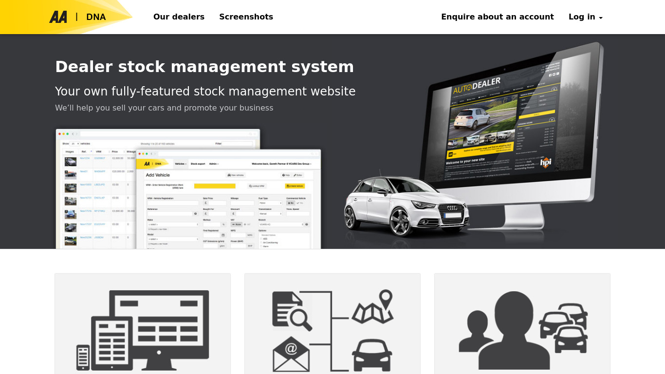 AA Cars DNA Landing page