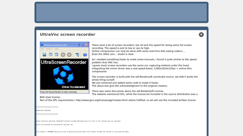 UltraVNC Screen Recorder Landing Page