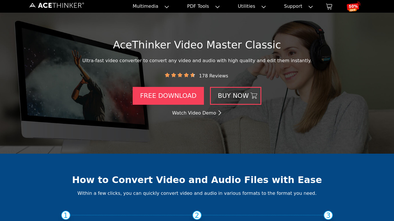 Acethinker Video Master Landing page