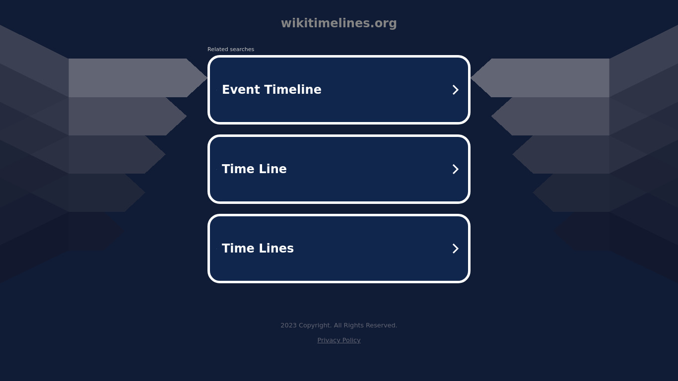 WikiTimelines Landing page