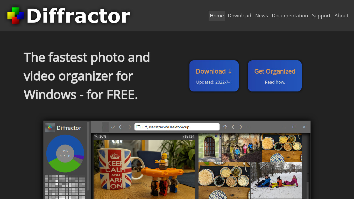 Diffractor Landing page
