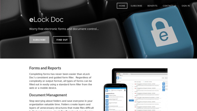 eLock Doc Landing Page