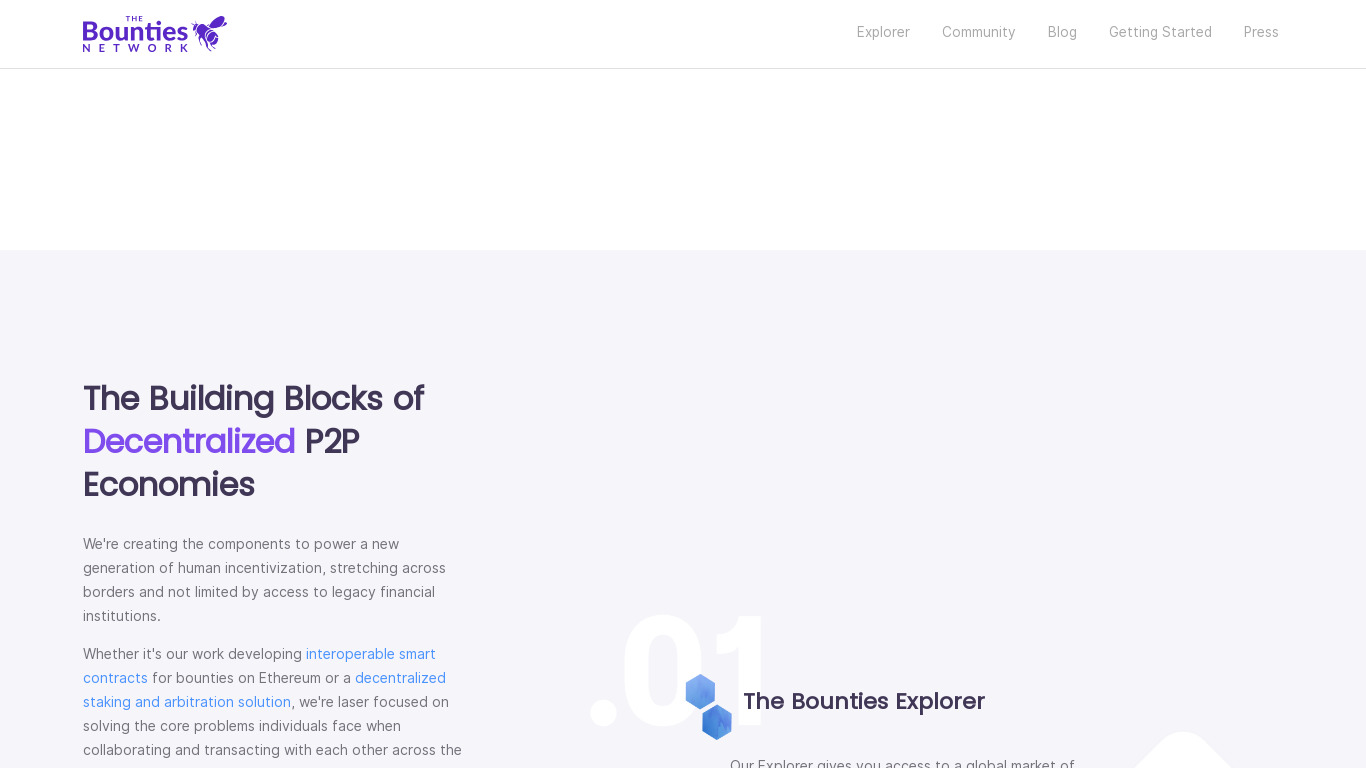 The Bounties Network Landing page