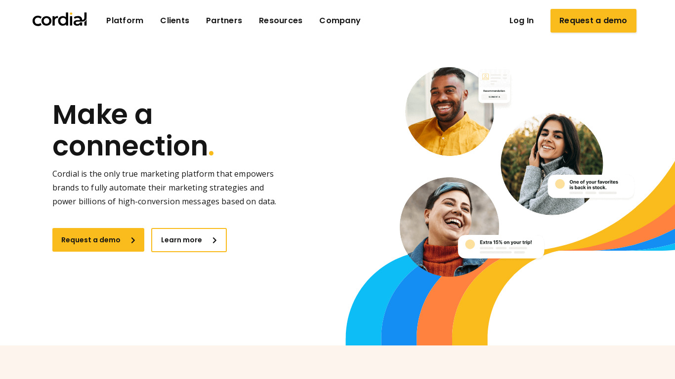 Cordial Landing page