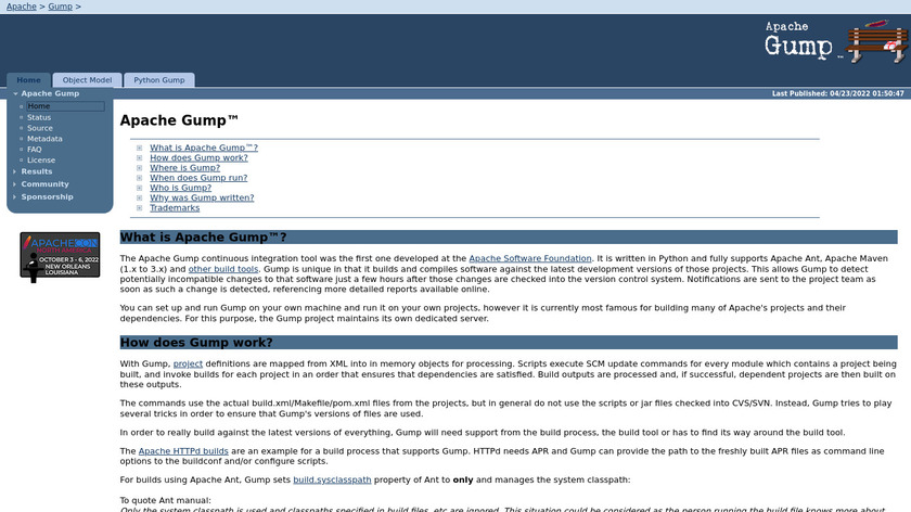 Apache Gump Landing Page