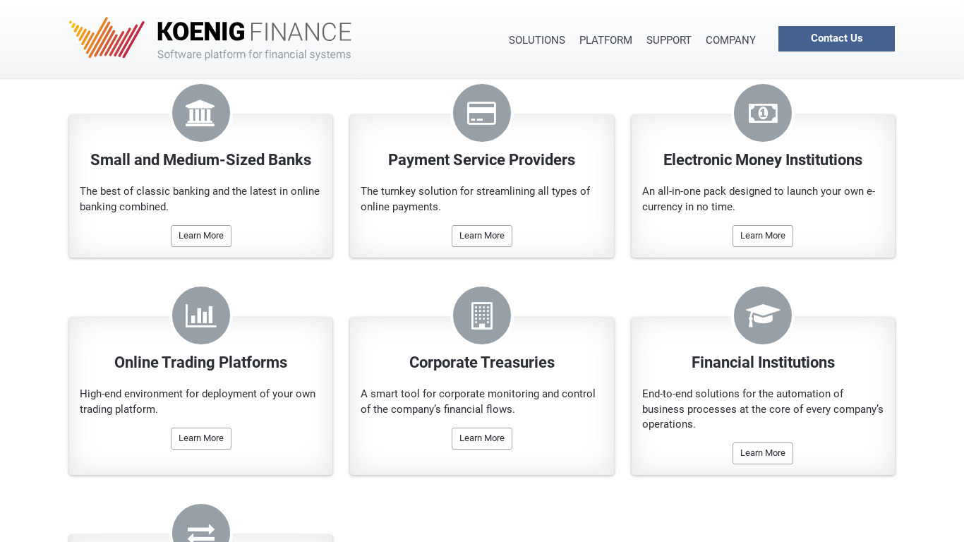 KoenigFinance Landing page