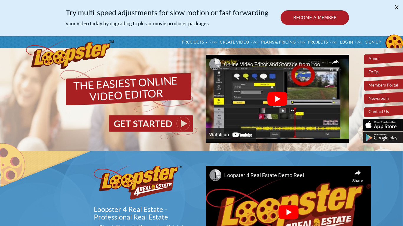 Loopster Landing page