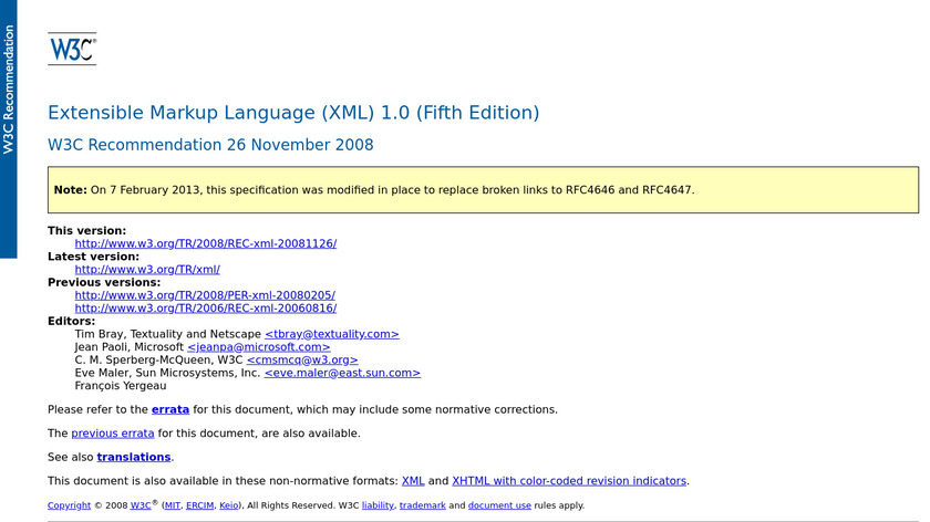XML Landing Page