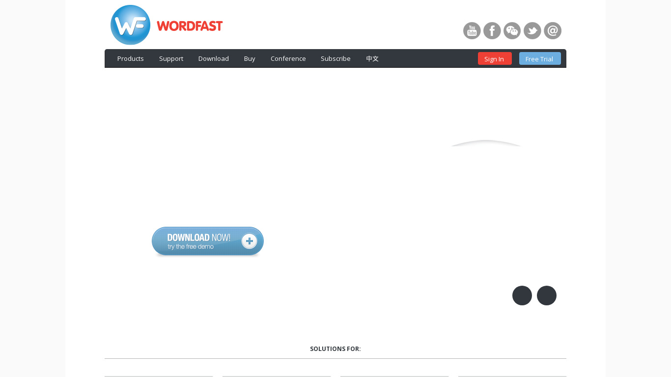 Wordfast Landing page
