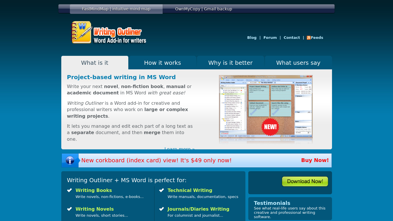 Writing Outliner Landing page