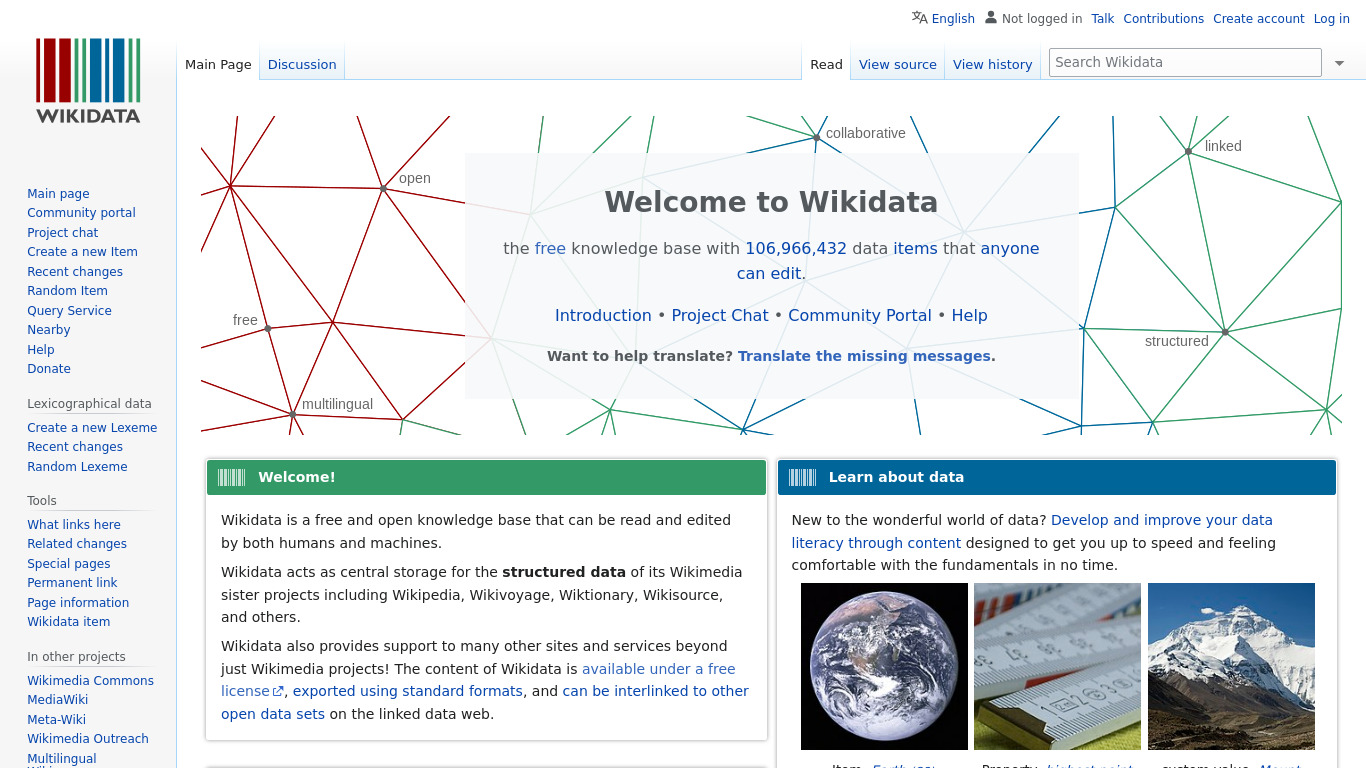 Wikidata Landing page