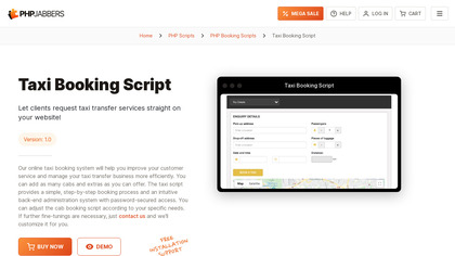 Taxi Booking Script by PHPJabbers image