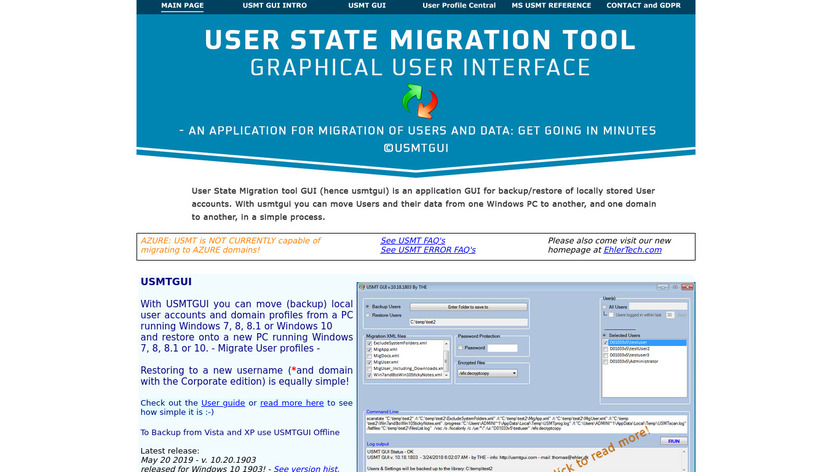 USMTGUI Landing Page