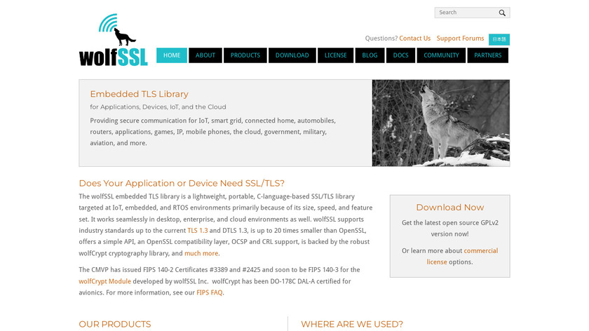 wolfSSL Landing Page