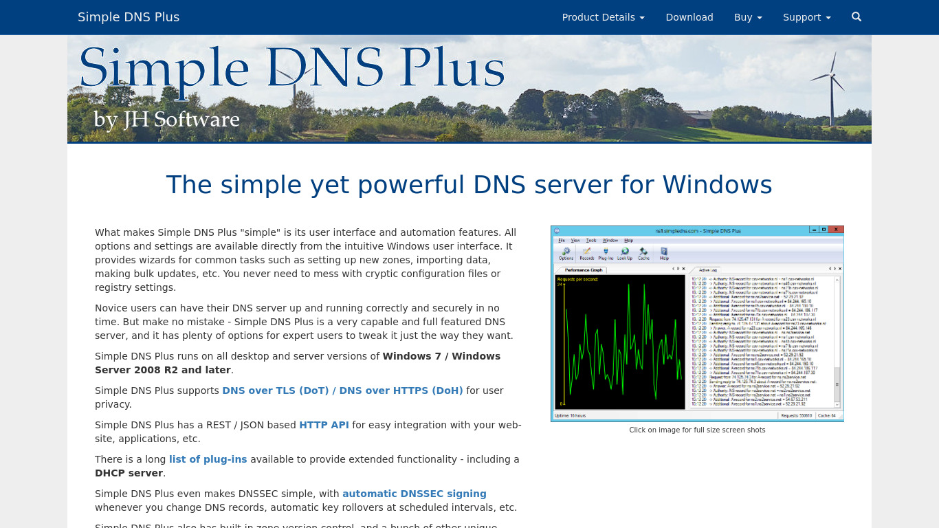 Simple DNS Plus Landing page