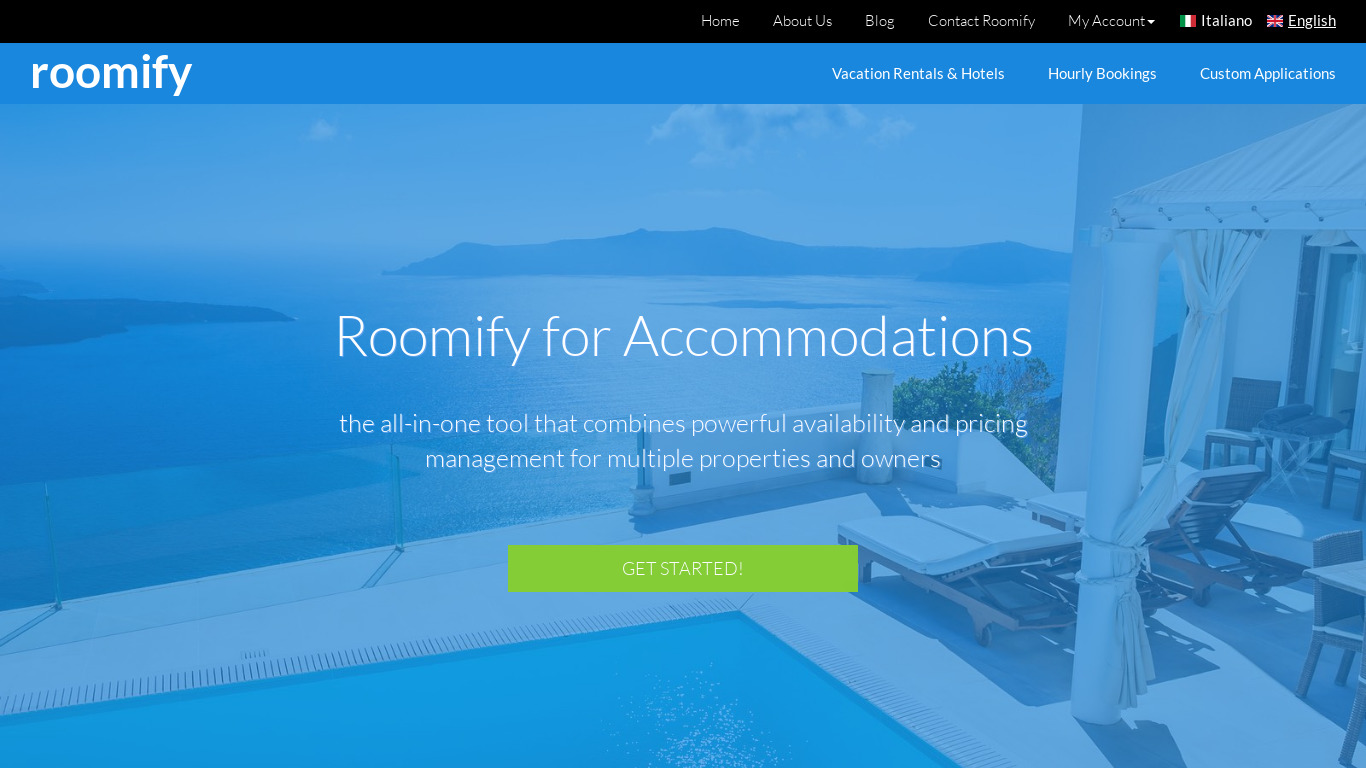 Roomify for Accommodations Landing page
