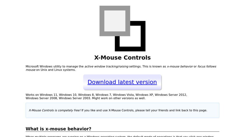 X-Mouse Controls Landing Page