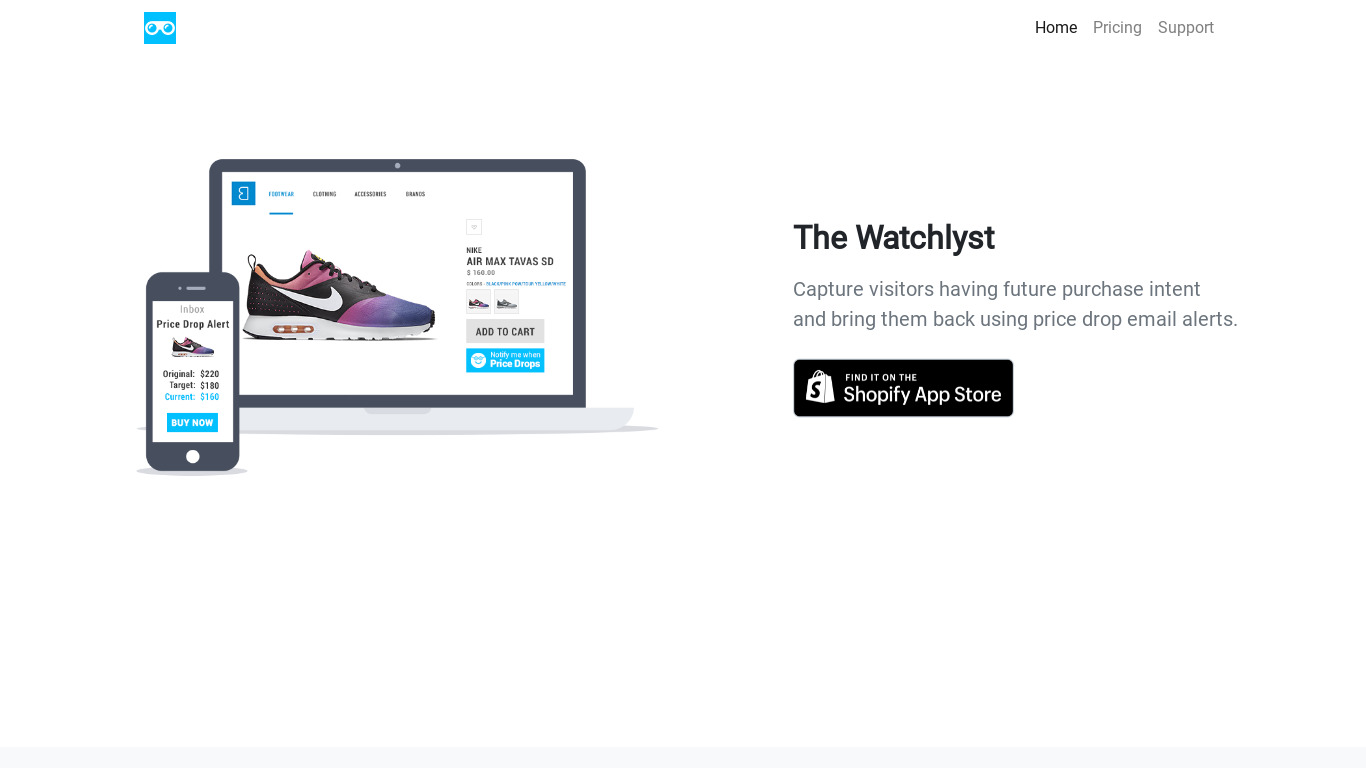 The Watchlyst Landing page