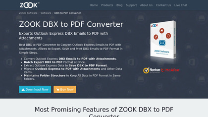ZOOK DBX to PDF Converter image
