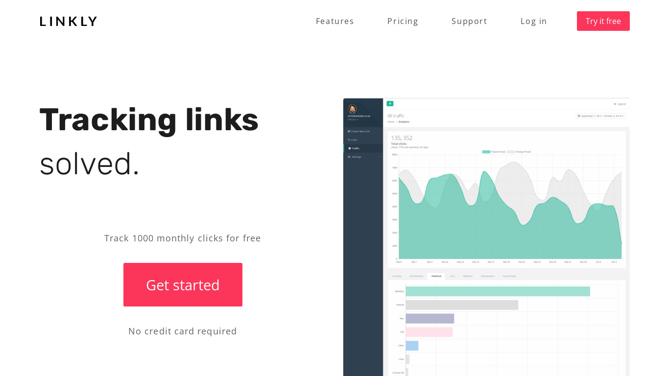 Linkly Landing page