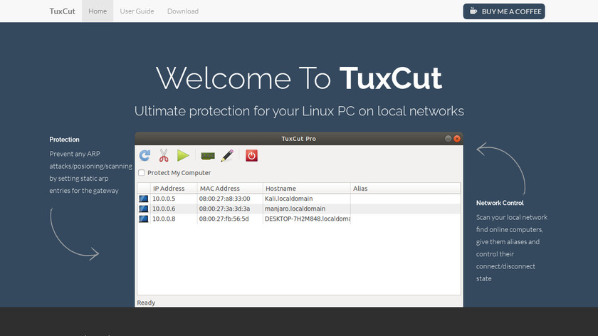 TuxCut Landing Page