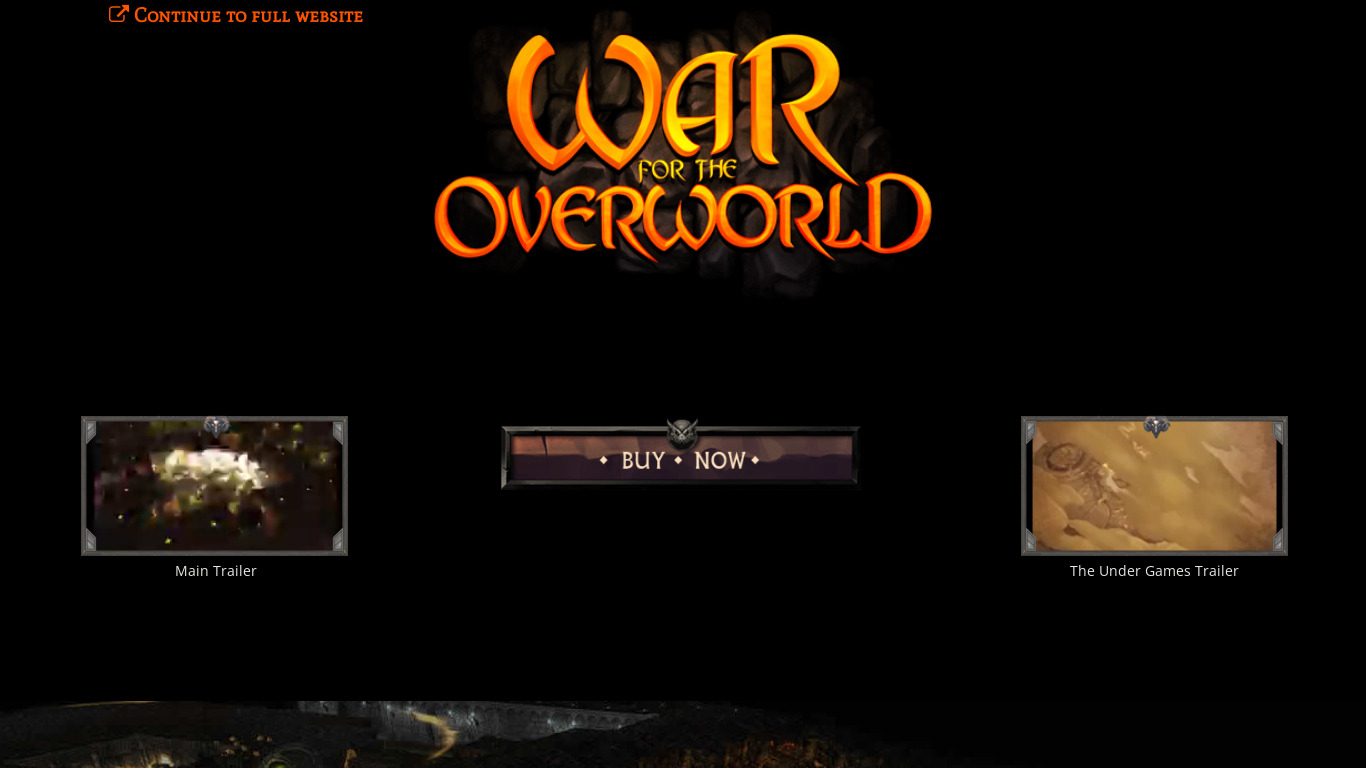 War for the Overworld Landing page