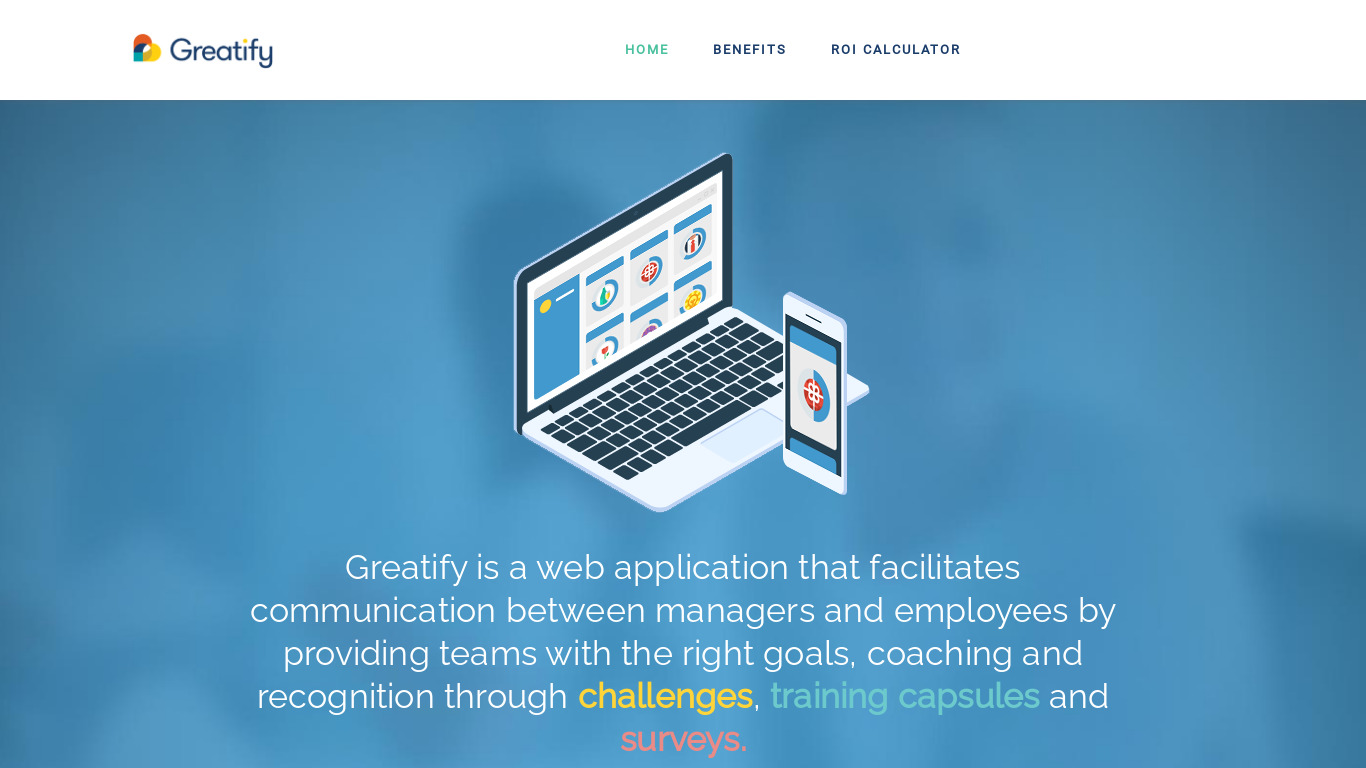 Greatify.co Landing page