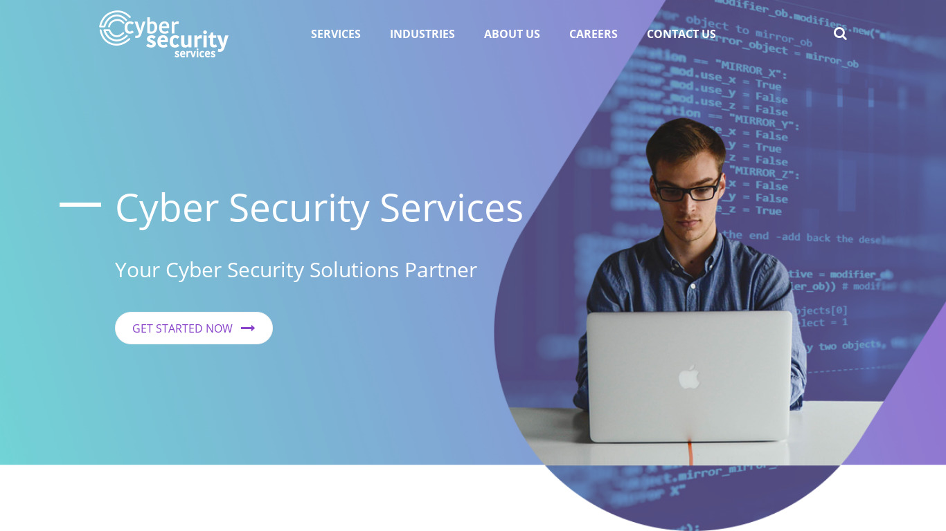 Cyber Security Services Landing page