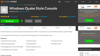 Windows Quake Style Console image