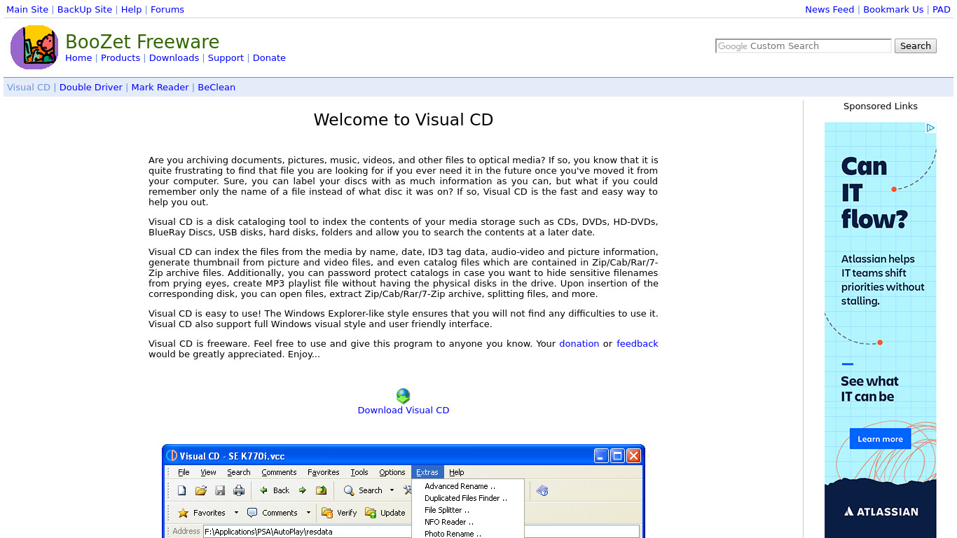 Visual CD Landing page