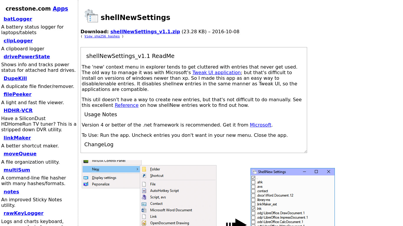 ShellNewSettings Landing page